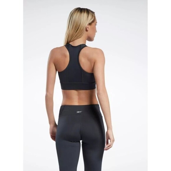 Reebok Womens Plus Size Running Sports Bra Essentials Night Black Size 2X - Picture 4 of 5